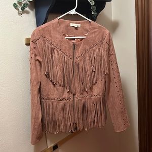 Blush Noir rose suede jacket - size medium